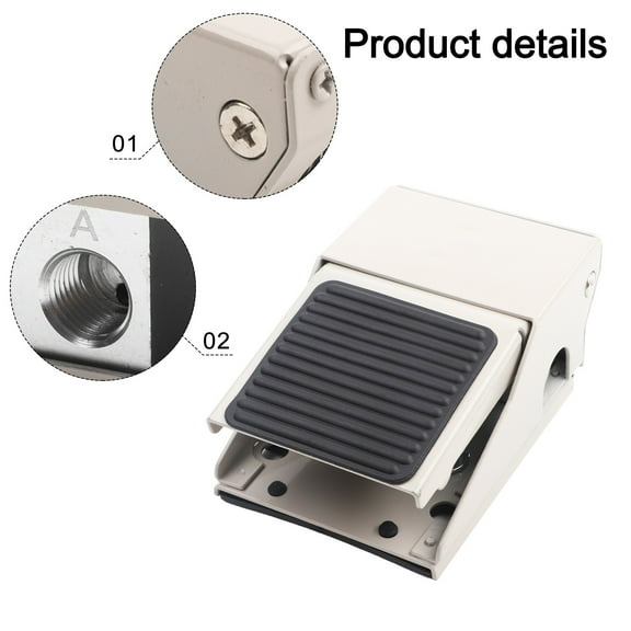 RANMEI Foot Pedal Pressure Control Valve 3 Way 2 Position 1/4 Pt Air Pneumatic Switch