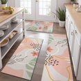 thumbnail image 2 of Orange Boho Plant Pattern Kitchen Rugs Sets Of 3,Kitchen Runner Rugs Non Skid Washable,Decorative Kitchen Floor Mats for Kitchen,Sink,Laundry,17"x30"+ 17"x47" + 17"x59", 2 of 6