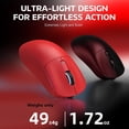 thumbnail image 6 of ATTACK SHARK X3 Wireless Gaming Mouse, 49g Ergonomic Design, Tri-Mode Bluetooth/2.4G/USB-C Wired, PAW3395 Optical Sensor, 26000 DPI, Programmable Buttons, for PC/Laptop/Mac, Red, 6 of 10