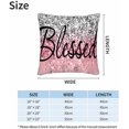 thumbnail image 3 of Black Blessed Throw Pillow Covers Set of 2 18X18 Silver Pink Dot Highlights Decorative Pillows with Zipper for Couch Home Decor Living Room, 3 of 6
