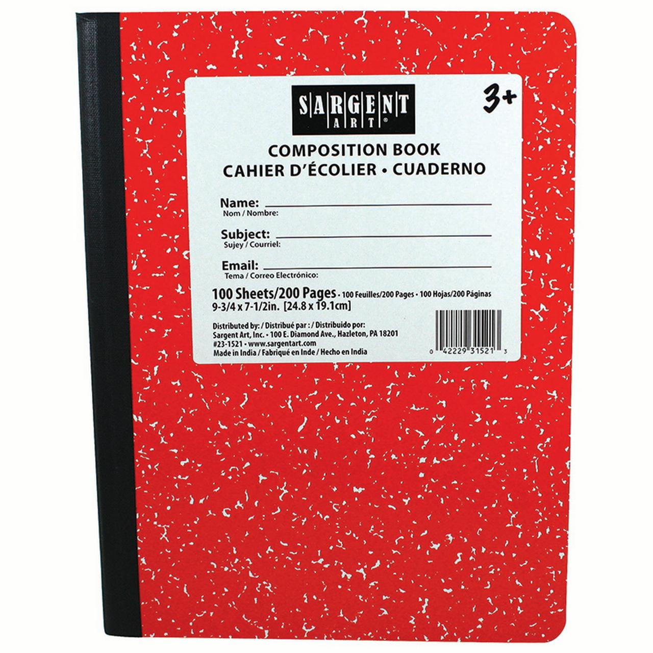 100 Sheets College Ruled Details about   Pack of 5 Composition Notebooks 7.5" x 9.75" 