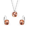 thumbnail image 3 of OPOLSKI 1 Set Women Earrings Faux Crystal High Gloss Geometric Temperament Charming Decoration Gorgeous Light Luxury Square Pendant Necklace Champagne, 3 of 8