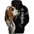 thumbnail image 2 of Lotusprinthandmade Personalized Name Beagle Lovers Hoodie 3D (Lightweight) S-5XL Multicolor (L), custom beagle dog hoodie, 2 of 5