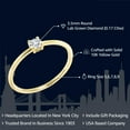 thumbnail image 2 of Gem Stone King 10K Yellow Gold White Lab Grown Diamond Solitaire Engagement Ring for Women (0.17 Cttw, Round 3.5MM, Gemstone April Birthstone, Size 8), 2 of 6