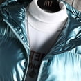 thumbnail image 4 of Fesfesfes Shiny Puffer Jacket for Men Causal Hooded Coat Reflective Down Jacket Winter Bomber Jacket Sale Clearance, 4 of 5
