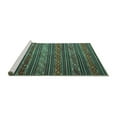 thumbnail image 2 of Ahgly Company Machine Washable Indoor Square Oriental Turquoise Blue Traditional Area Rugs, 5' Square, 2 of 4