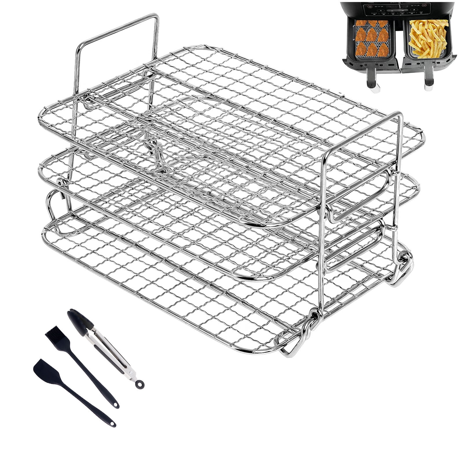 Wadoy Air Fryer Racks Compatible with Ninja DZ401 DZ2550 Dual XL Air