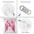 thumbnail image 4 of Pink Ribbon Shower Curtain, Waterproof Shower Curtains for Bathroom, Wings Romantic Love Heart Flowers Vintage Washable Fabric Bathtub Curtain Set Bath Decor with 12 Hooks 72"x78", 4 of 8