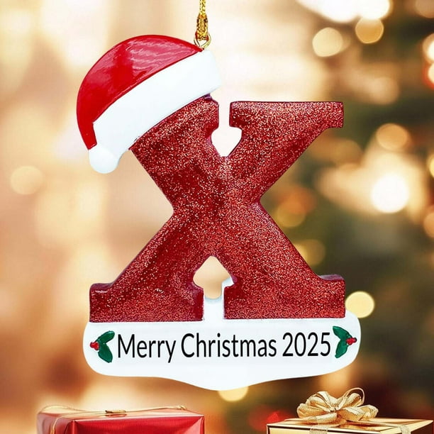 Adornos navideños, adornos navideños, regalos navideños, 26 letras, decoración para árbol de Navidad, adornos colgantes para árbol de Navidad, adornos navideños personalizados, decoración navideña, de