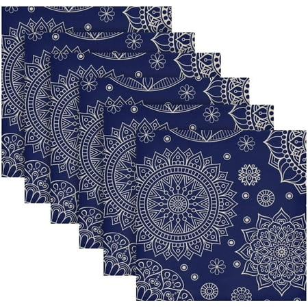 

BESTKITTY Black Vintage Decorative Cloth Napkins Set of 6 Soft Dinner Napkins 20 x 20 in Washable Reusable Square Table Napkins for Home Christmas Holiday Party Wedding