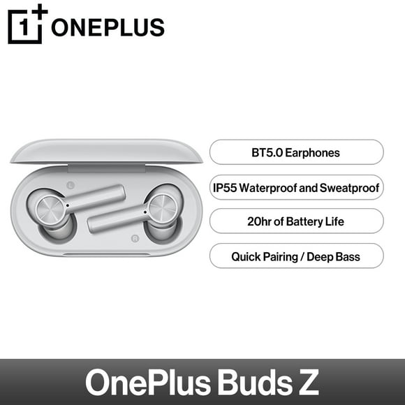 OnePlus Buds Z Wireless Earphones 20H Long Endurance/Bass Boost/Water and Sweat Resistant/Low Latency BT Earbuds Sports Music Headset Compatible with all BT Devices