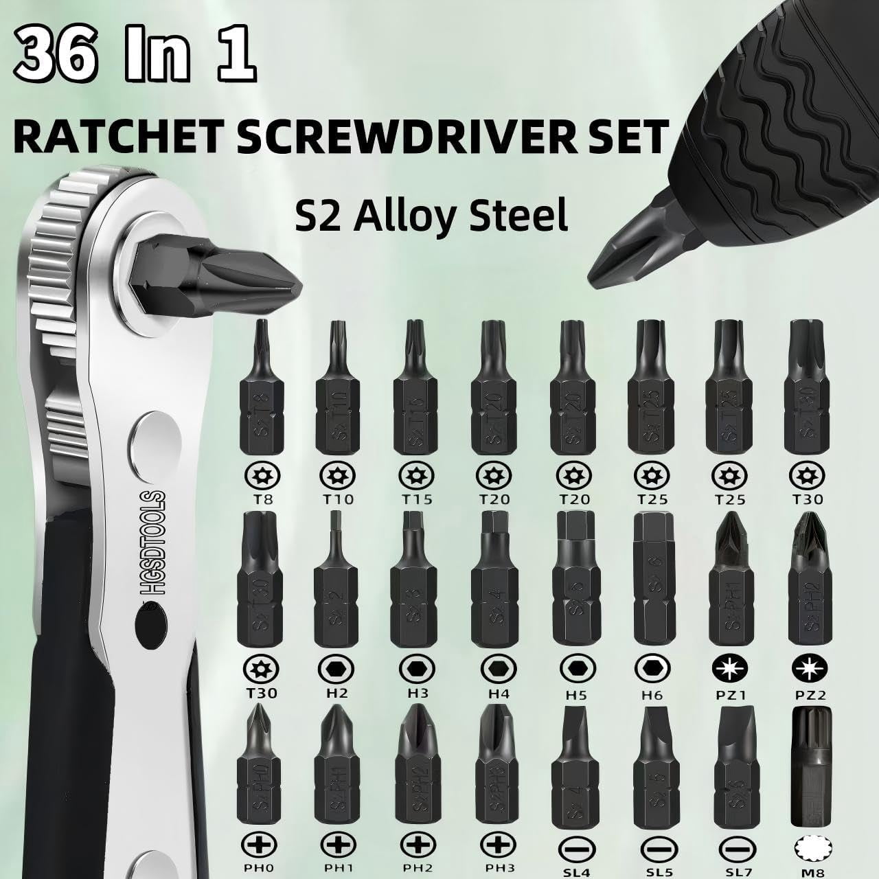 MKEUDQ-36in1 Right Angle Screwdriver Set 1/4 Mini Ratchet Wrench S2 Magnetic 1/4 Bits 90 Degree Offset Screwdriver Metric/SAE Allen Bits Dedicated to Small Spaces Home&Outdoor Portable Tools
