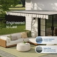 thumbnail image 4 of ALEKO 10' x 8' Gray and White Striped Manual Retractable Black Frame Patio Awning, 4 of 4