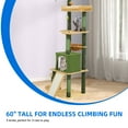 thumbnail image 4 of Dextrus 72.8" Tall Cat Tree Tower for Indoor Cats, Large Cat Climbing Condo with Self-Grooming Brush, Perch, Basket, Sisal Scratching Posts, and Toy Balls,Green, 4 of 6