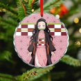 thumbnail image 4 of Kamado Nezuko Christmas Round Ornament Glass Circular Pendant Smooth Hanging Decoration for Home, Office & Christmas Tree, 4 of 8