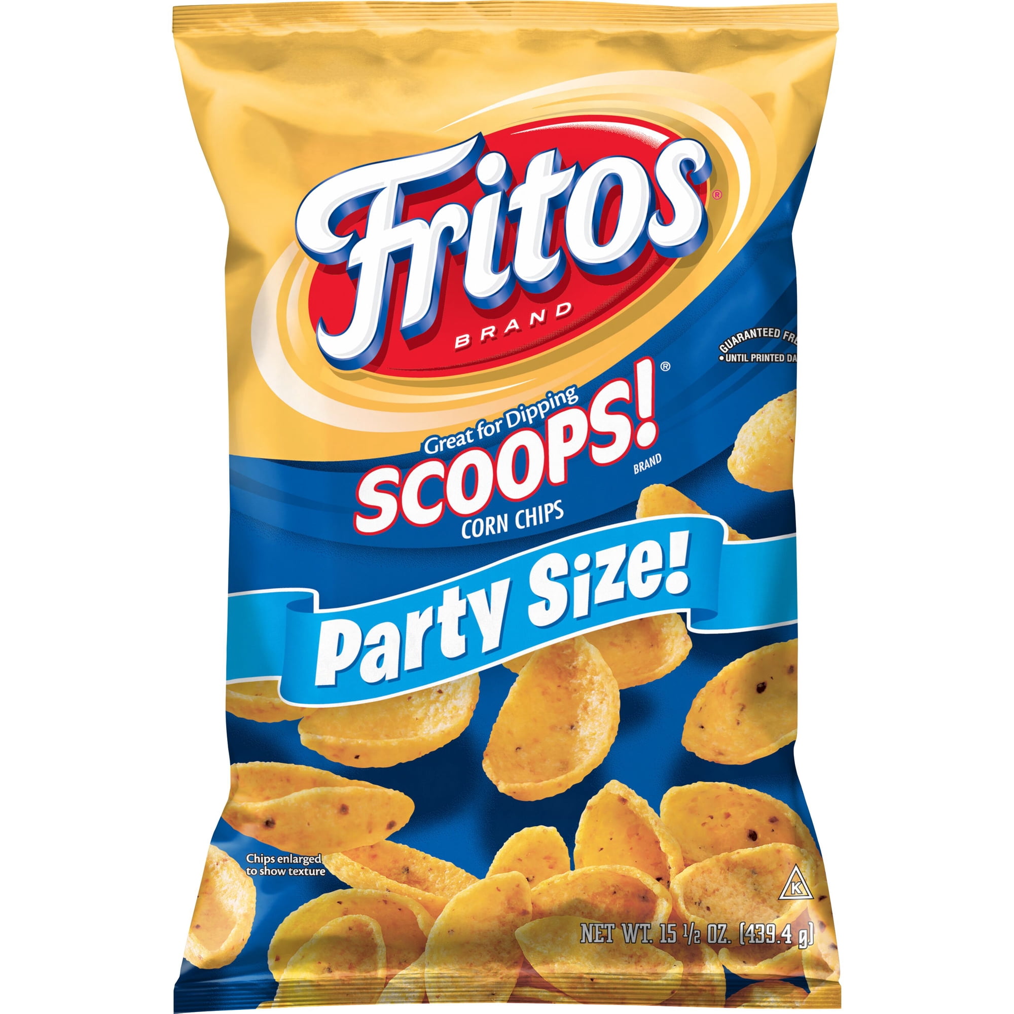 Fritos Scoops! Corn Snacks, Party Size, 15.5 oz Bag