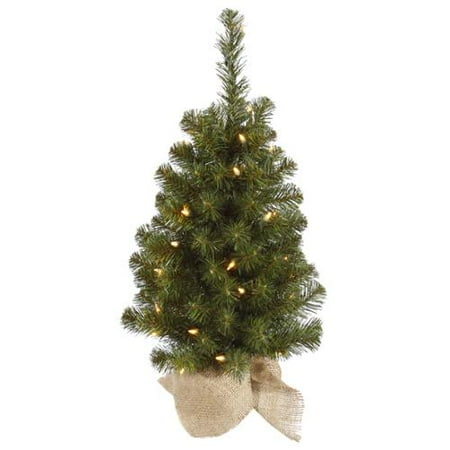 2' Felton Pine Artificial Christmas Tree with Burlap Base - Unlit