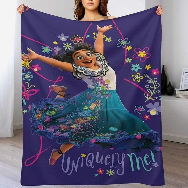 Manta de franela cálida y acogedora con diseño de dibujos animados de Encanto para sala de estar, dormitorio, cama, sofá, camping, viajes, mantas de vellón para todas las estaciones, regalos para
