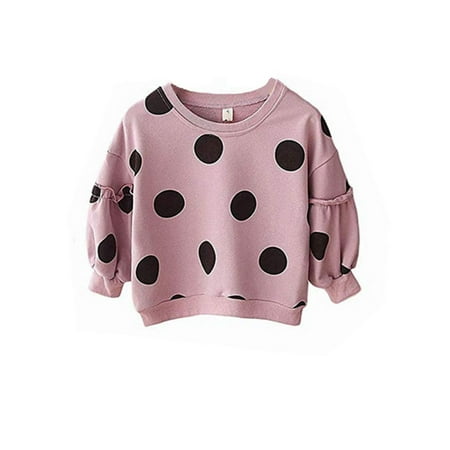 

Yejaeka Toddler Baby Girls Boys T shirt Dot Sweatshirts Long Sleeves Pullover Sweater