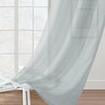 thumbnail image 2 of Dainty Home Au Natural Canvas Mesh Semi-Sheer Linen Blend Grommet Window Panel Pair 76" x 96" In Silver, 2 of 9