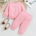 thumbnail image 5 of Kogui Baby Girl Fall Outfits Toddler Baby Girls Outfits Contrast Color Long Sleeve Sweatshirt Tops and Pants 2 Piece Set for Fall Clothes Size 6 9 Months (Pink,6-9 Months), 5 of 6