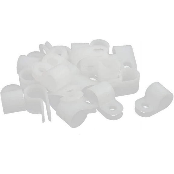 20Pcs creamy-white Nylon R-Type Cable Clamp 3/8" for Wire Hose Tube(Morsetto cavo R-Type in nylon bianco da 20Pcs da 3/8' 'per tubo flessibile
