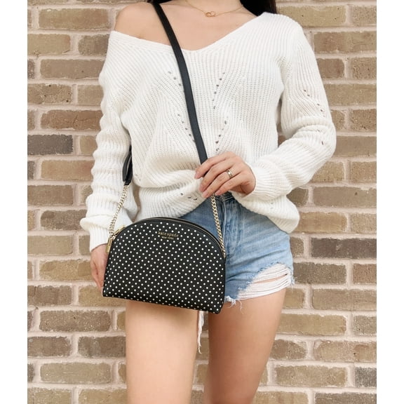 Kate Spade Women's New York Spencer Metallic Dots Double Zip Crossbody Bag