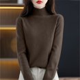 thumbnail image 5 of ManxiVoo Women's Loose Knit Sweater With Raglan Sleeves and Round Neck for Everyday Comfort Fall Winter Casual Pullover Soft Yarn Relaxed Fit L Size Coffee, 5 of 9