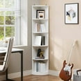 thumbnail image 6 of 71" Tall 5-Tier Corner Shelf Bookcase Bookshelf With 5 Shelves Wooden Open Storage Book Shelves For Dinning Room Living Room, Home Office, White, 6 of 10