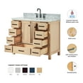 thumbnail image 3 of Ariel Cambridge 43 Inch Single Oval Sink Bathroom Vanity With Italian Carrara Marble Countertop 1.5 Inch Edge In Oak, 3 of 10