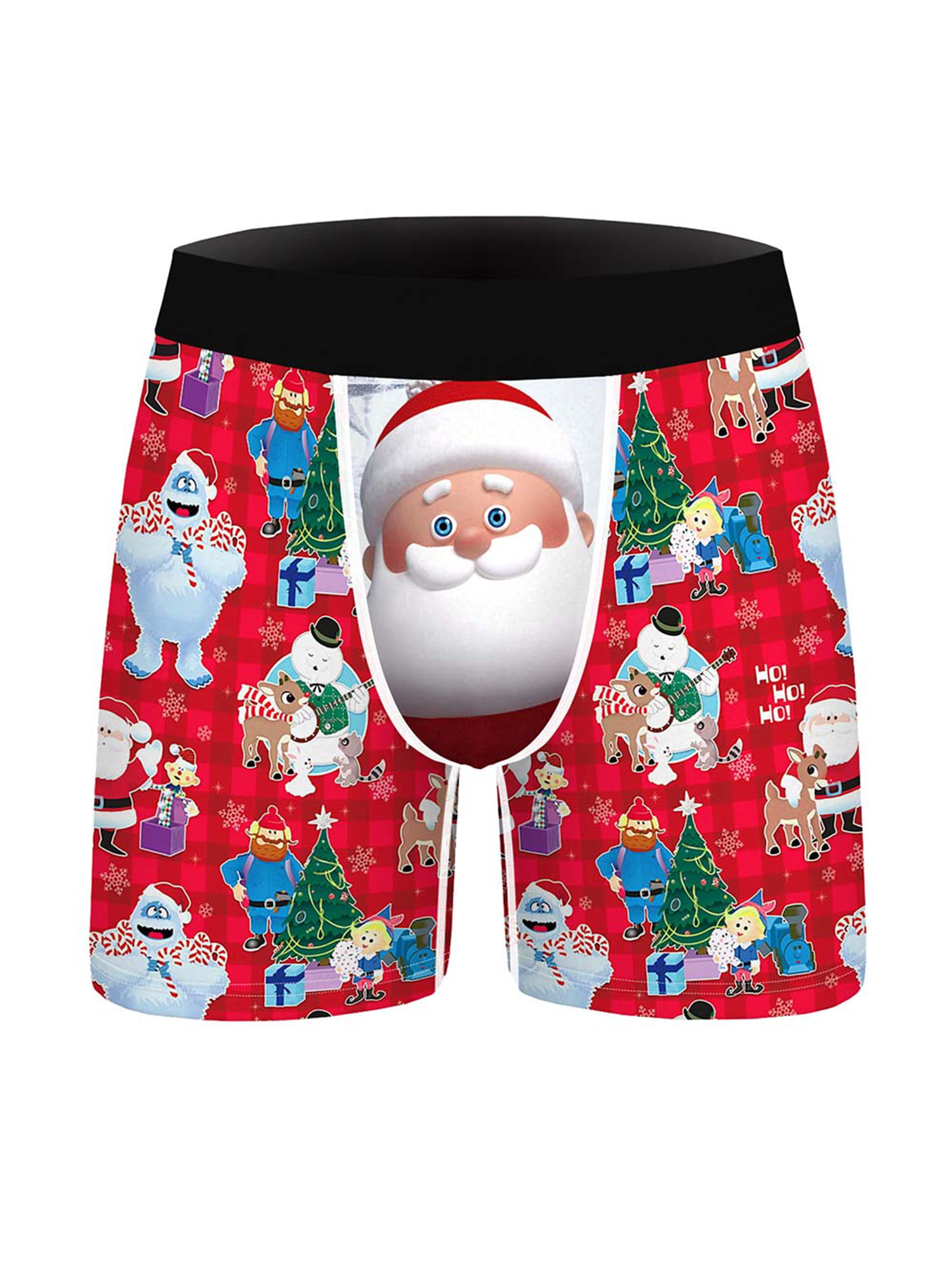 Men's Christmas Santa Claus Funny Boxer Briefs Shorts Underwear Comfy Underpants 
