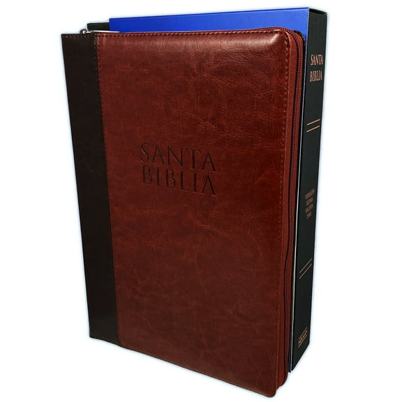 Biblia Letra Super Gigante Con Estuche De Lujo RV1960 Imit Piel Cafe Con Indice