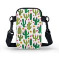 thumbnail image 2 of HELLHERO Women Messenger Bag Cactus 4.33"x1.97"x7.09" with Shoulder Strap Men, Women for Travel, Outdoor and Daily Use 2 Zippers, 2 of 7