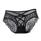 thumbnail image 1 of Braguitas sexy de encaje negro de cintura alta para mujer - Braguitas de talla grande - Poliéster/spandex - Cobertura total - M-XL, 1 of 4