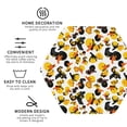 thumbnail image 3 of Honeii Duck In Black Suit1 print Leather Coaster Set of 4, ideal for safeguarding your furniture from drinks spills and effortless cleanup-Hexagon, 3 of 6