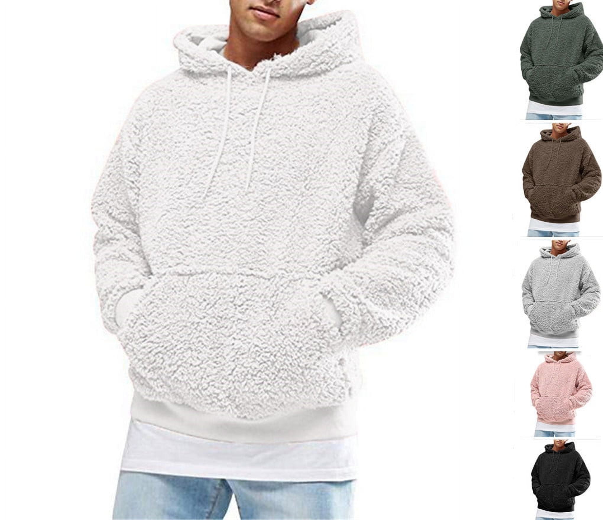 LUMIAX Men's Thick Warm Teddy Fleece Hoodie Sweatshirt Pullover