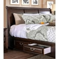 thumbnail image 2 of Brown Cherry Storage King Size Bed 1pc Set Bedroom Furniture Solid wood Rail Drawers Wood inlay Nickel Pulls Storage Drawers Bed, 2 of 8