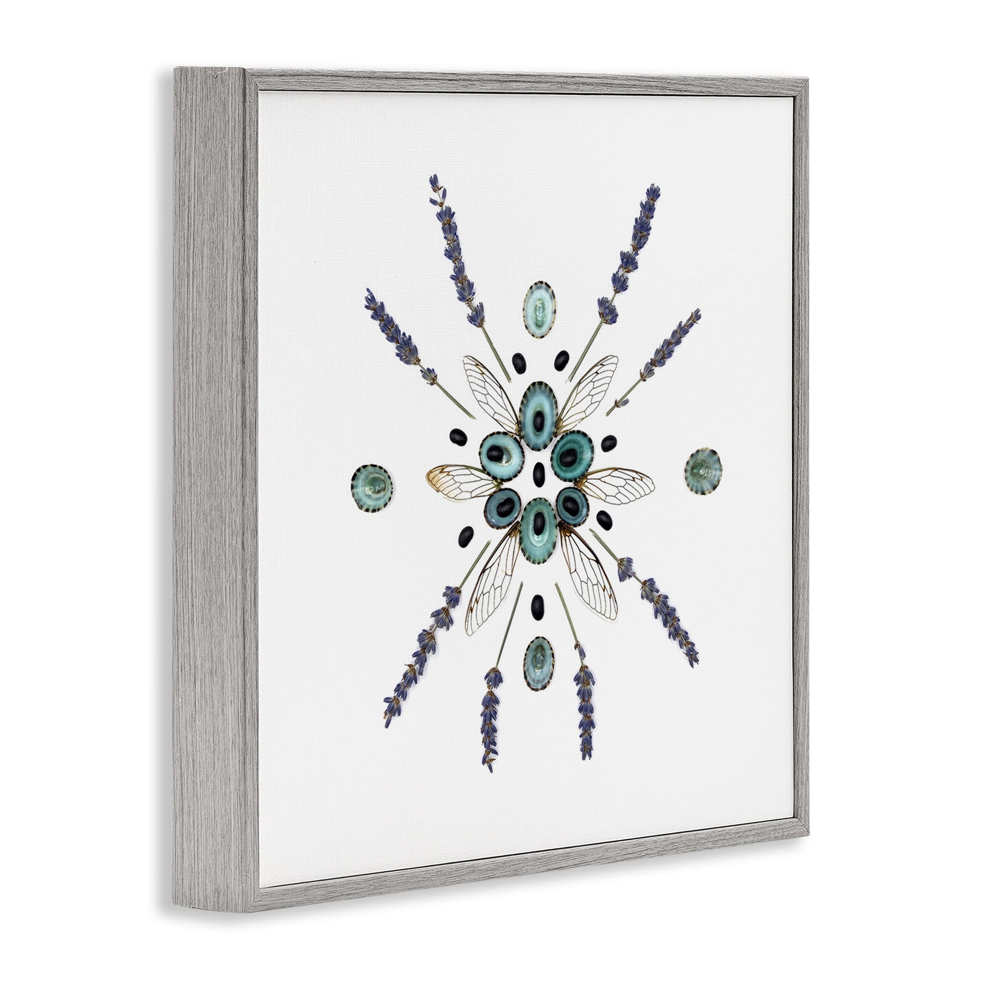 Stupell Industries Lavender & Delicate Wings Gray Framed Giclee Art, design by Beth Adoette