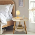 thumbnail image 4 of End Table,Small Side Table,2-Tier Nightstand with Storage Shelf,Sofa Bedside Table for Small Spaces in Living Room,Bedroom, Office,Stable Frame,Easy Assembly, 4 of 6