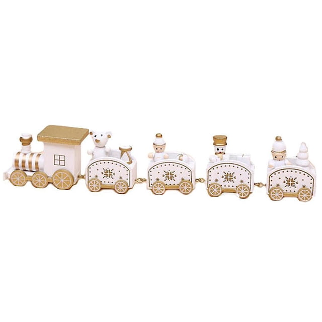 Tren de Navidad pintado de madera decoración navideña juguetes de regalo para niños, mini adornos para regalo de Festival