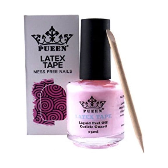 PUEEN Latex Peel Off Cuticle Guard Skin Barrier Protector Nail Art Liquid Tape, Pink, Bh000584, 0.5 fl oz