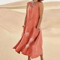 thumbnail image 2 of Lmnyox Summer Casual Maxi Dress Sleeveless Round Neck Long Dress with Pocket Loose Print Vacation Dress, 2 of 7