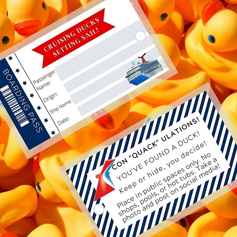 Cruising Ducks for Princess Cruise Boarding Pass Princess Hang Tag with  Rubber Bands | 30 Pack | Tags 2 x 3.5 inches Size to Attach to Sailor  Rubber