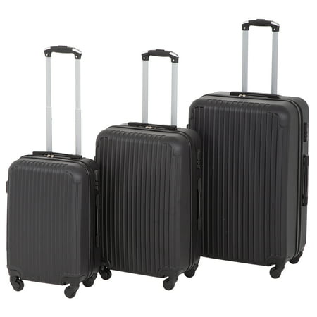 Luggage Sets 3 Piece Suitcase Spinner Travel Carry Eco-friendly Expandable With Password Lock Black Lightweight