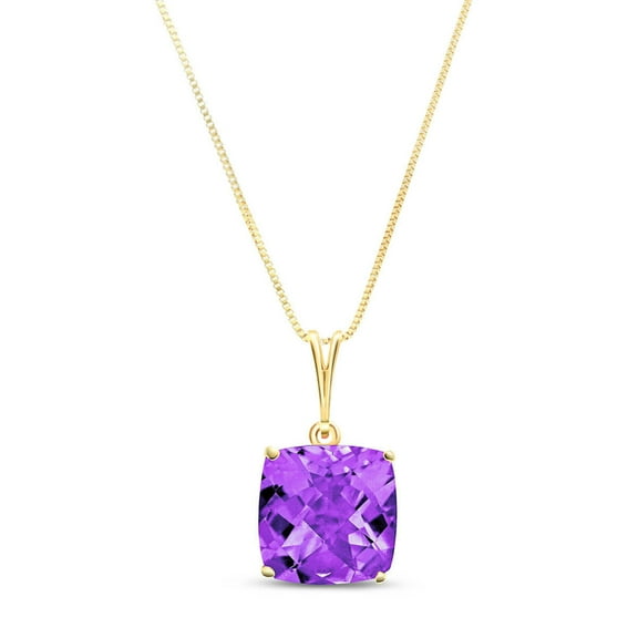 Galaxy Gold 14K Yellow Gold Amethyst Pendant Necklace - February Birthstone - Peace & Wisdom - 16" to 24" - Fine Jewelry for Women