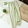 thumbnail image 2 of Riecok Pajama Pants for Women Plus Size Elastic Waist Soft Cozy Lounge Pants with Pocket Solid Color Winter Warm Pajama Bottoms Green M, 2 of 3