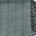 thumbnail image 6 of Ox Bay Sarra Bluish Gray Striped Fringed Ultra-Soft Turkish Cotton Reversible Throw Blanket, 50" x 60", 6 of 8