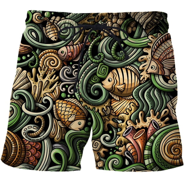 Pantalones cortos de playa con estampado de patrón abstracto para hombre, Bermudas de secado rápido, bañadores de Surf, divertidos, Verano Fivean unisex