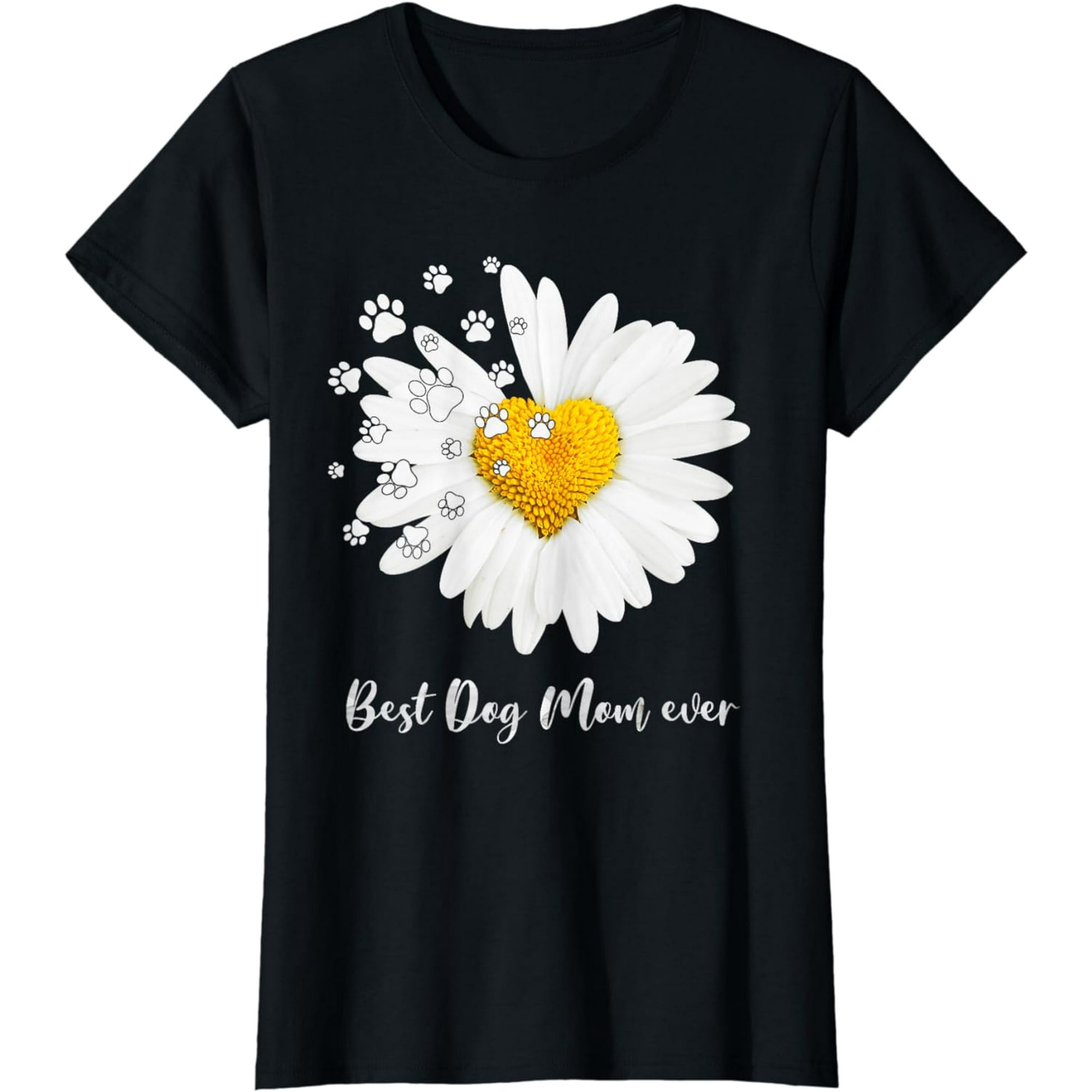 Best Dog Mom Ever Daisy Heart Dog Paw Mother's Day Gifts T-Shirt