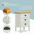 thumbnail image 4 of ClickDecor Martin Solid Wood End Table Storage Nightstand with 3 Drawers, White, 4 of 8